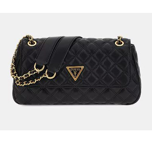 Guess Giully Quilted Crossbody Bag - Black