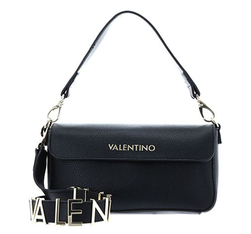 Valentino Alexia Letters Strap Small Size Shoulder Bag Black  20% Off