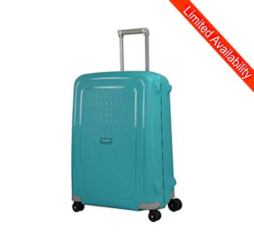 SAMSONITE  S’Cure Spinner (4 wheels) 69cm , Samsonite Hard Shell Suitcase Aqua Blue - 10% Off