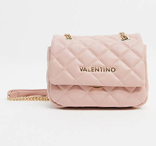 Valentino Ocarina Small Quilted Crossbody Satchel Bag Light Pink