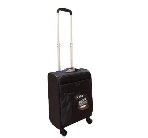 Borderline Ultralight Cabin Soft Sided Suitcase Black 55cm