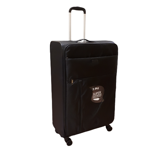 Borderline Ultralight Extra Large Soft Sided Expandable Suitcase Black 81cm