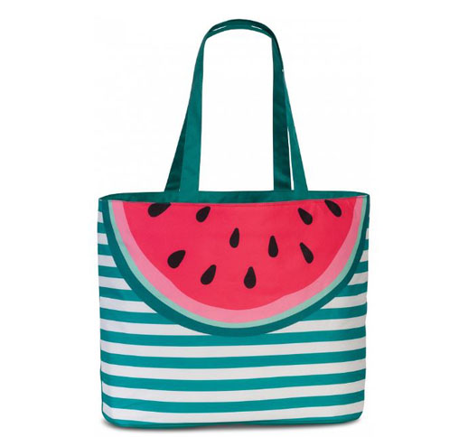 Fabrizio Large Thermal Cooler Bag For Beach & Leisure Over The Shoulder - Green With Grapefruit Design