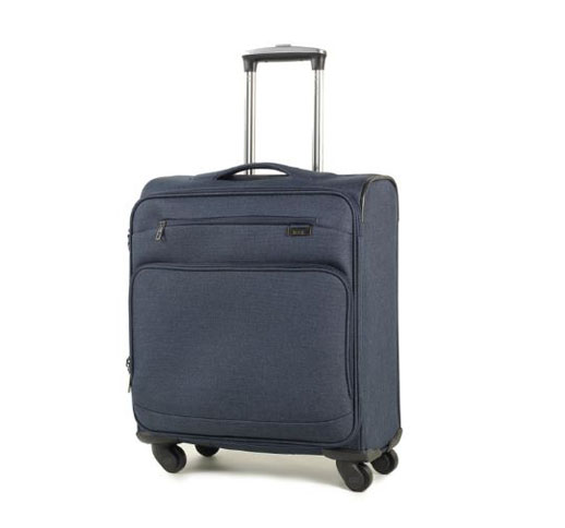 Rock Madison 4 Wheel Cabin Suitcase Navy Softside Luggage 56 x 45 x 25cm