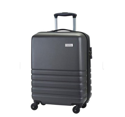Rock Byron Luggage Small Hardshell 4 Wheel Cabin Case TSA Lock - Charcoal