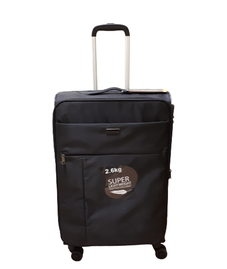 Borderline Ultralight Large Soft Sided Expandable Suitcase Black 71cm Boros Bags