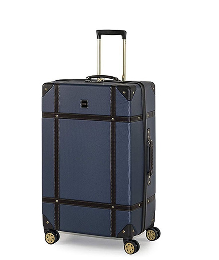 Rock Vintage Spinner Large 8 - Wheel Suitcase 78cm - Navy - Boros Bags