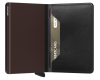 SECRID Mini Wallet with RFID and NFC Protected, Slim Leather Wallet Black Brown