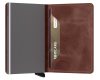 SECRID Mini Wallet with RFID and NFC Protected, Slim Leather Wallet Vintage Brown