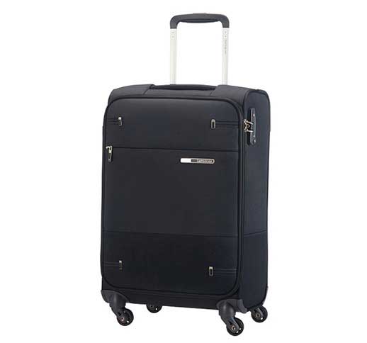Samsonite 4 Wheels Spinner Softside Cabin Suitcase Black, Samsonite Base Boost Cabin Luggage 55 x 35 x 20cm 10% Off