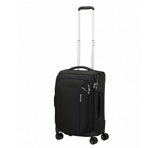 Samsonite Respark 4 Wheels Spinner Strict Cabin Softside Suitcase Black 55 x 40 x 20 cm