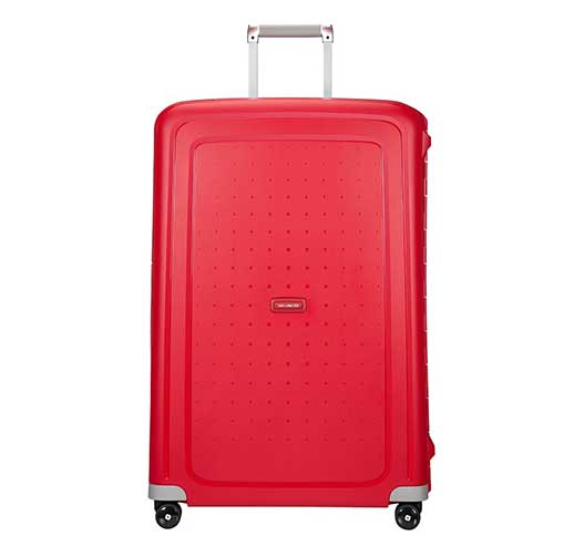 SAMSONITE S’Cure Spinner (4 wheels) 81cm, Samsonite Hardside Suitcase Crimson Red10% Off